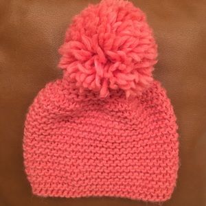 Women’s Woven Bright Pink Knit Beanie Hat